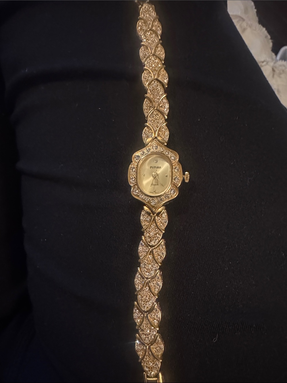 Futura Gold Crystal-Accented Bracelet Watch